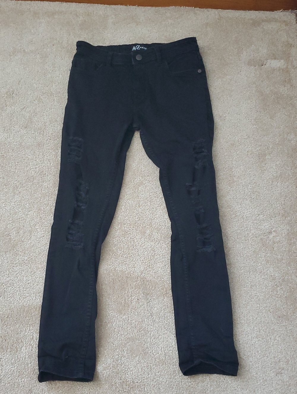 A2Z4 Kids Black Distressed/ripped Skinny Jeans Size 13/14